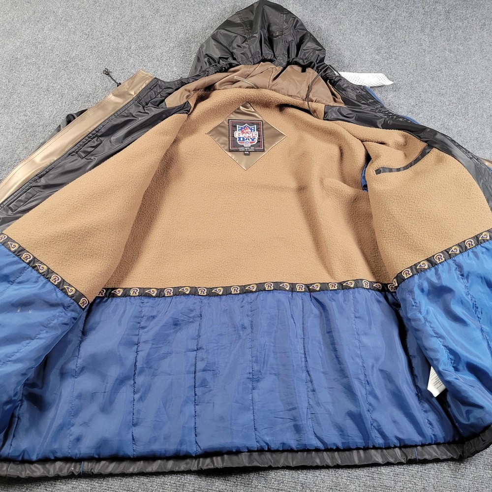 Vintage St. Louis Rams Jacket Mens‎ 2XL NFL Football Fleece Lined Game Day 90s - Picture 11 of 16